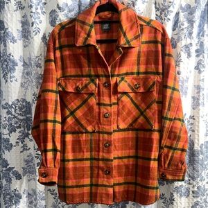 wild fable Orange Plaid Jacket with Pink Accents
